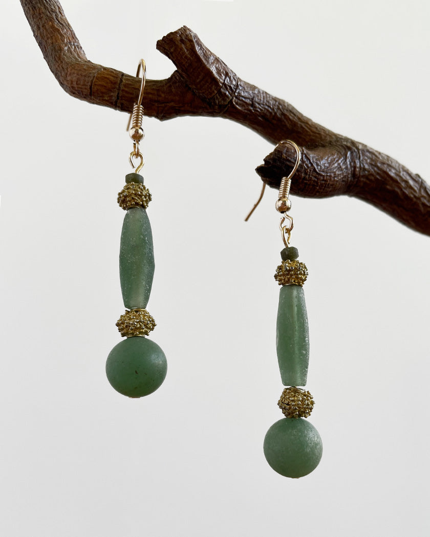 ANTIQUE ROMAN GLASS EARRINGS