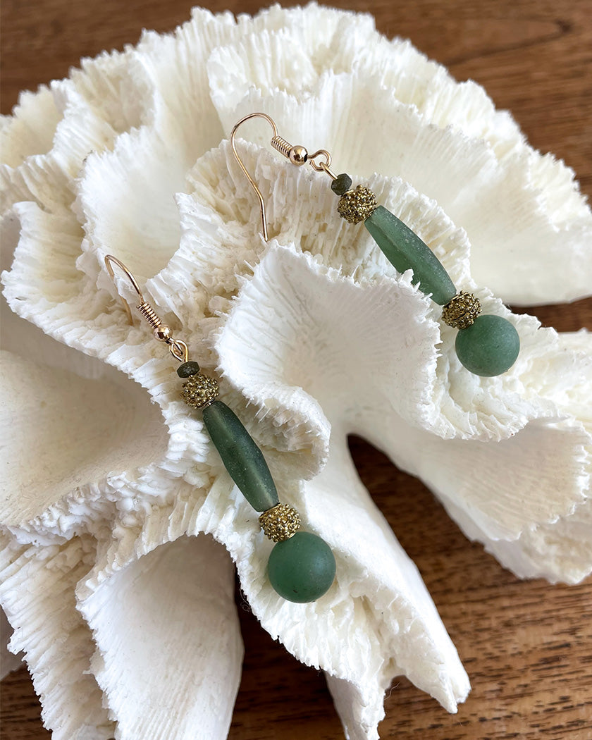 ANTIQUE ROMAN GLASS EARRINGS