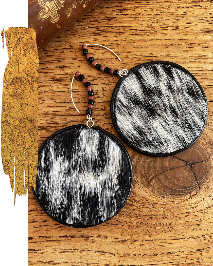 MOO COW WITH SEED BEAD EARRINGS