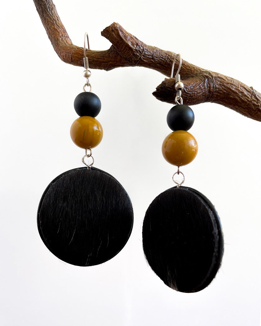 MOO COW MOOKITE  MUSTARD EARRINGS #2