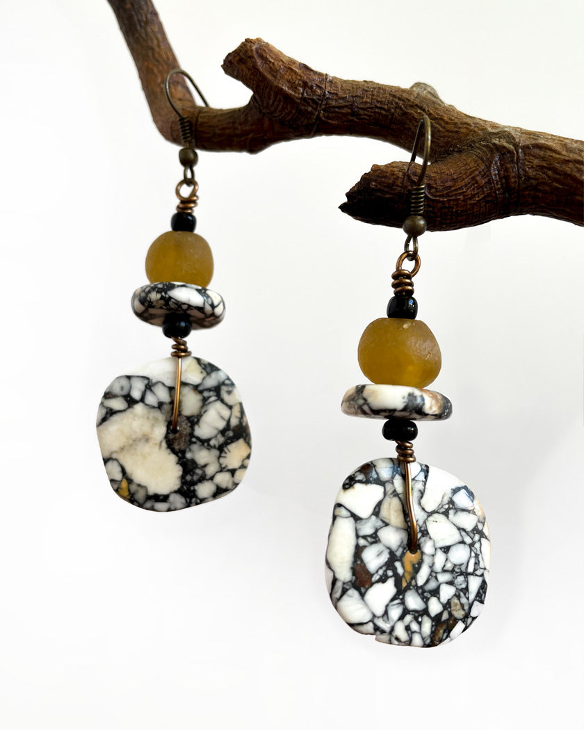 TERRAZZO HOWLITE EARRINGS #1