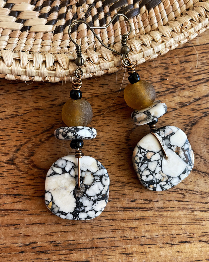 TERRAZZO HOWLITE EARRINGS #1