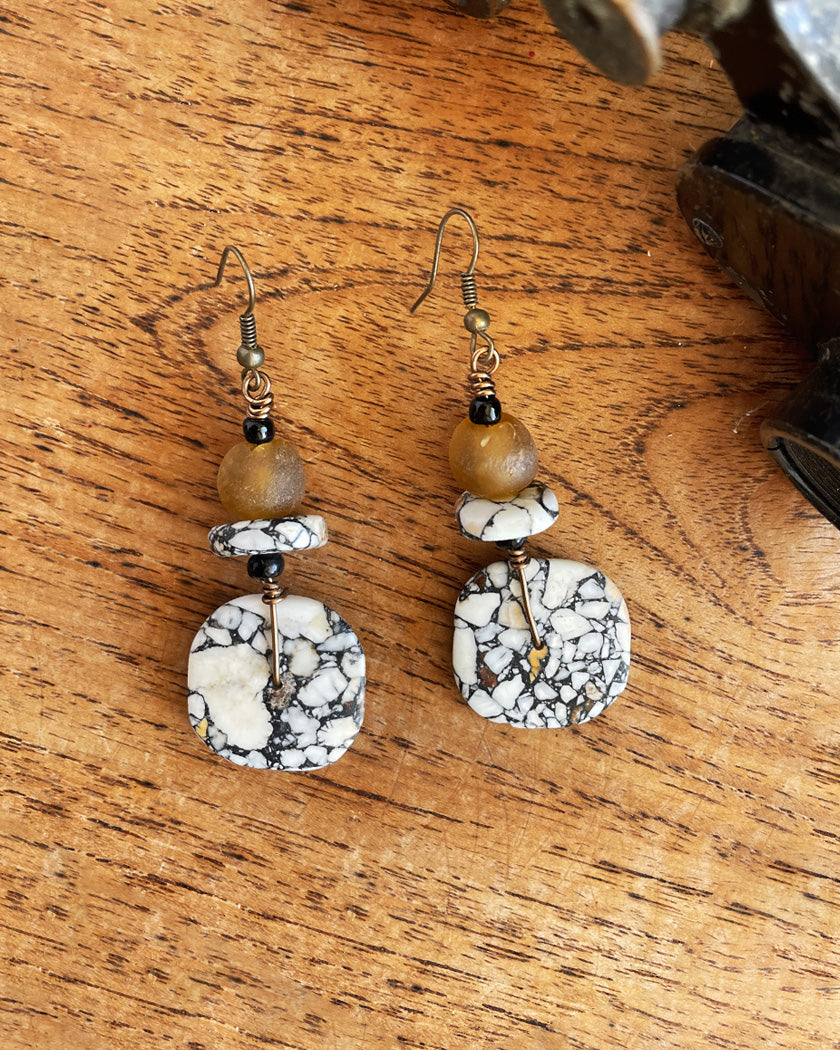 TERRAZZO HOWLITE EARRINGS #1