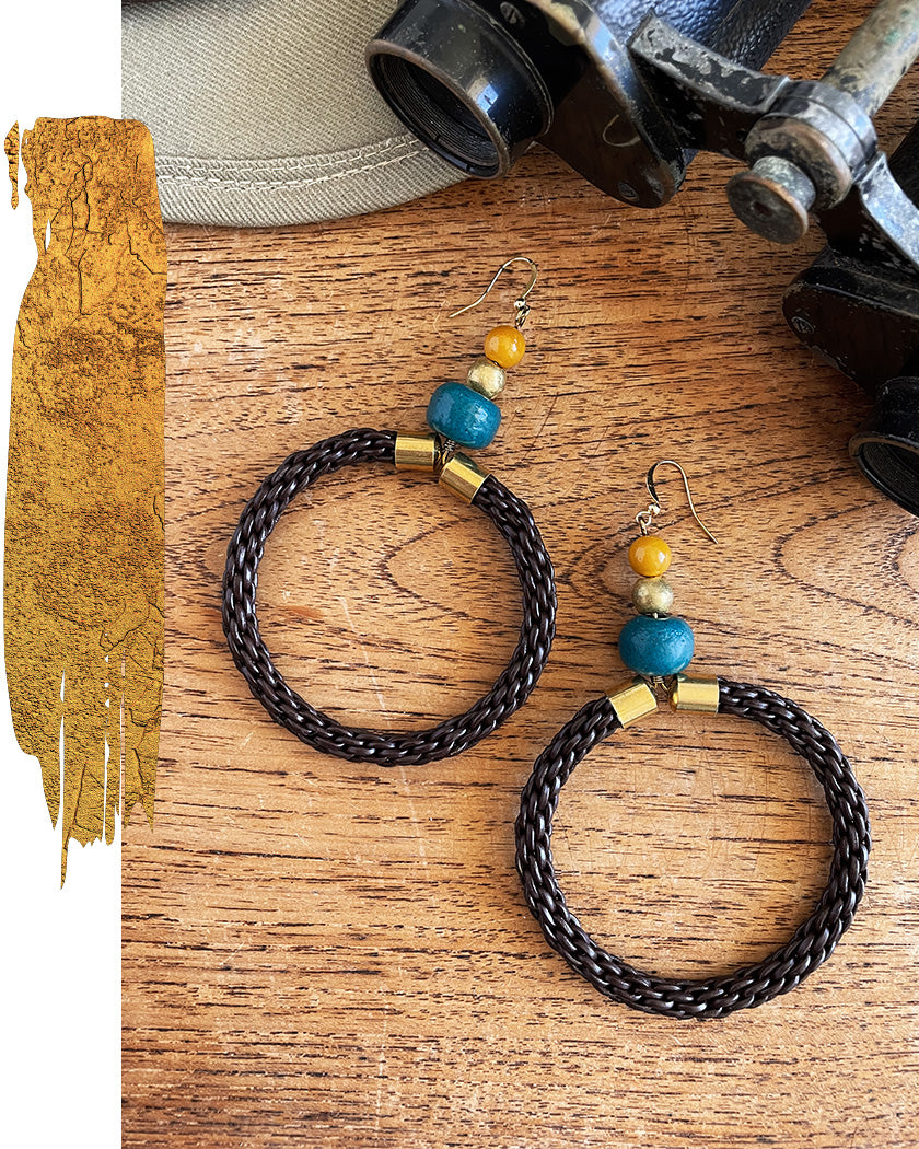 PLAITED LEATHER BOHO EARRINGS
